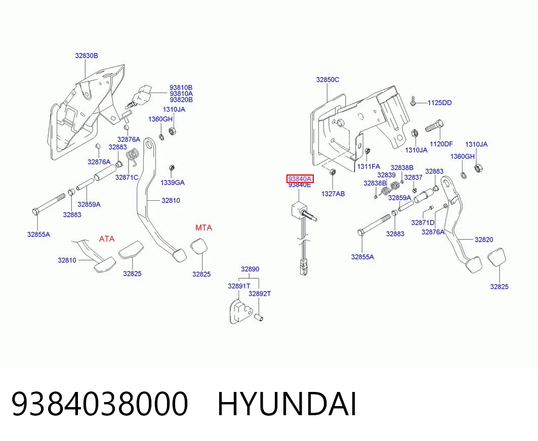 9384038000 Hyundai/Kia Датчик включения сцепления