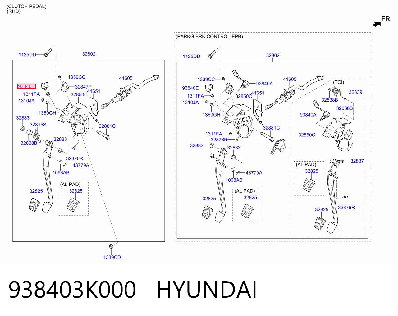 938403K000 Hyundai/Kia Датчик включения сцепления