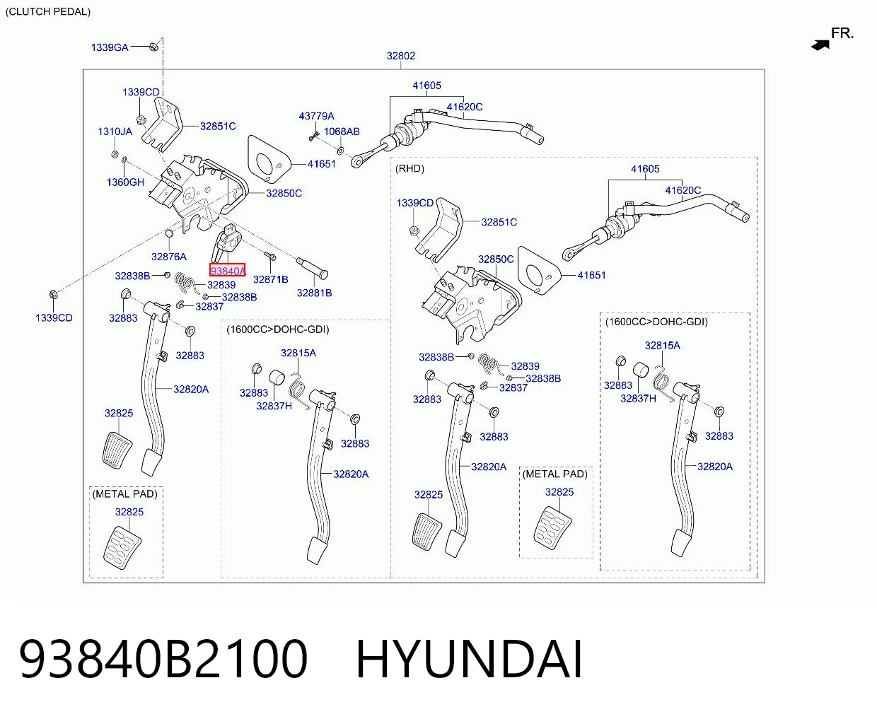 93840B2100 Hyundai/Kia Концевой выключатель замка зажигания