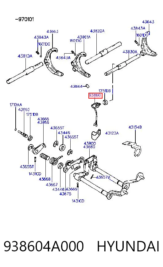 938604A000 Hyundai/Kia Датчик включения фонарей заднего хода