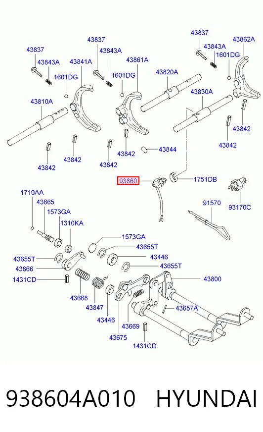 938604A010 Hyundai/Kia Датчик включения фонарей заднего хода