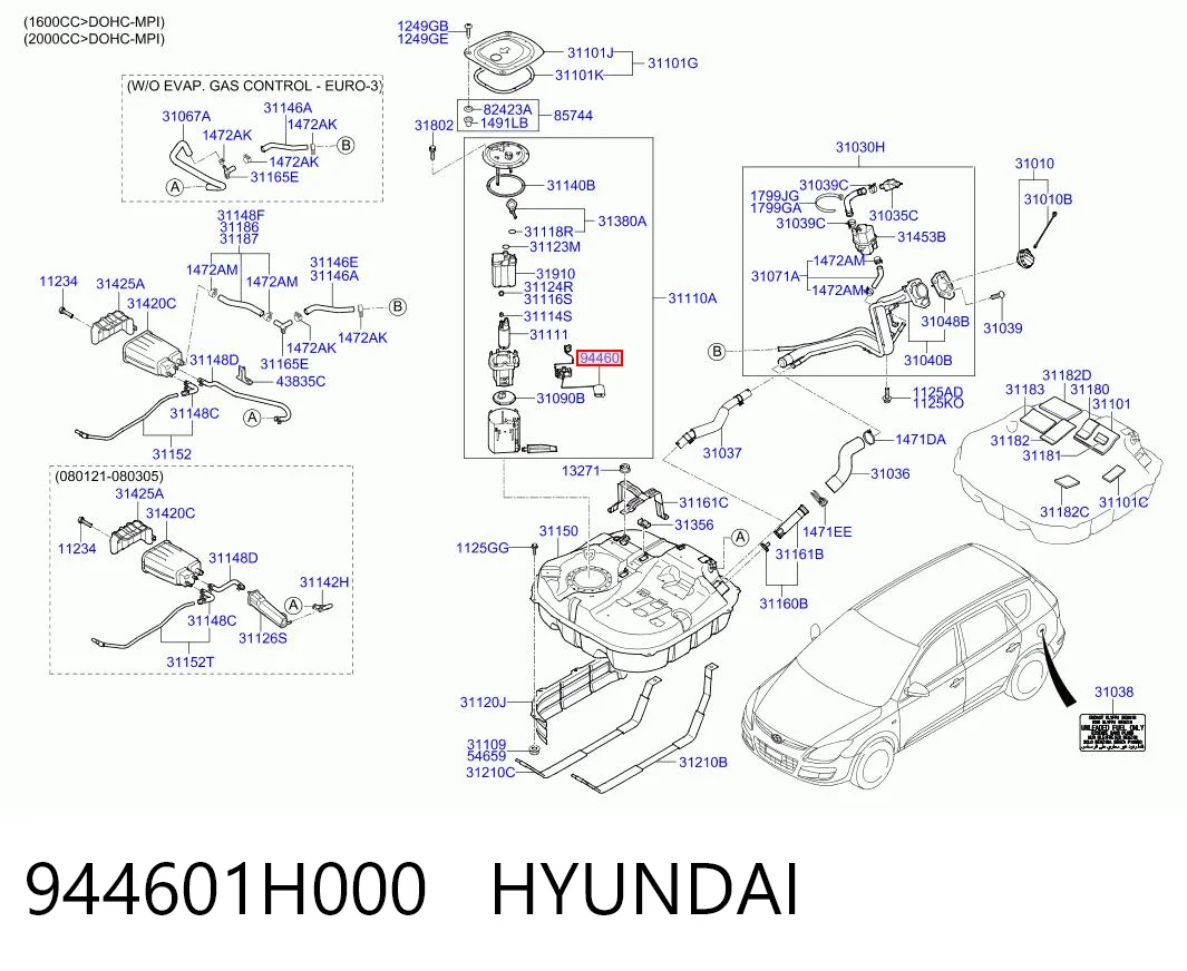 944601H000 Hyundai/Kia Датчик уровня топлива в баке
