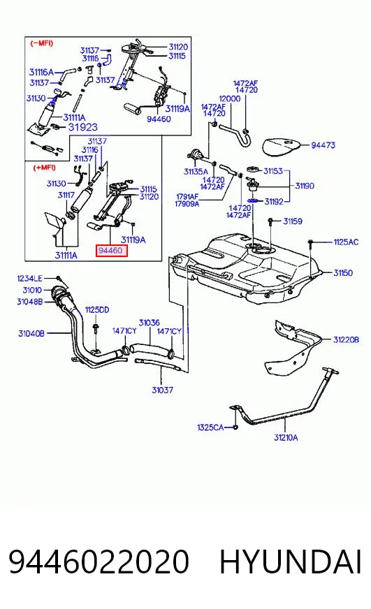 9446022020 Hyundai/Kia Датчик уровня топлива в баке