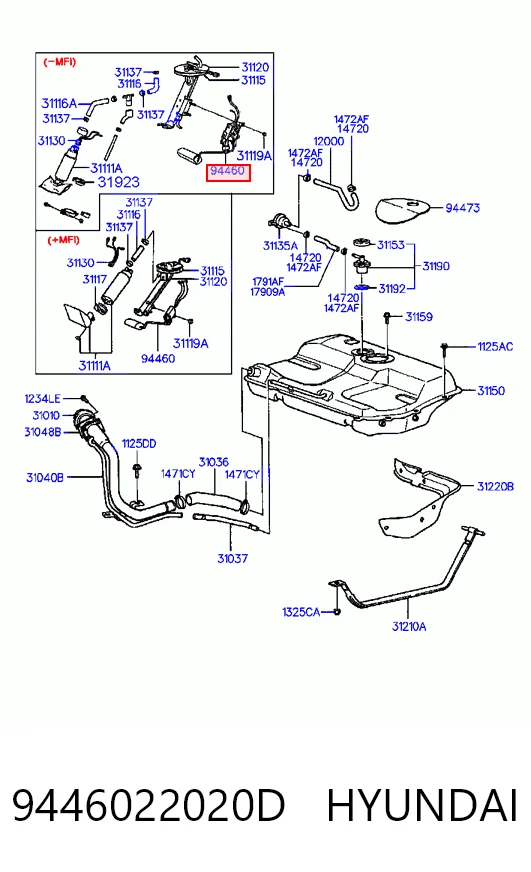 9446022020D Hyundai/Kia Датчик уровня топлива в баке