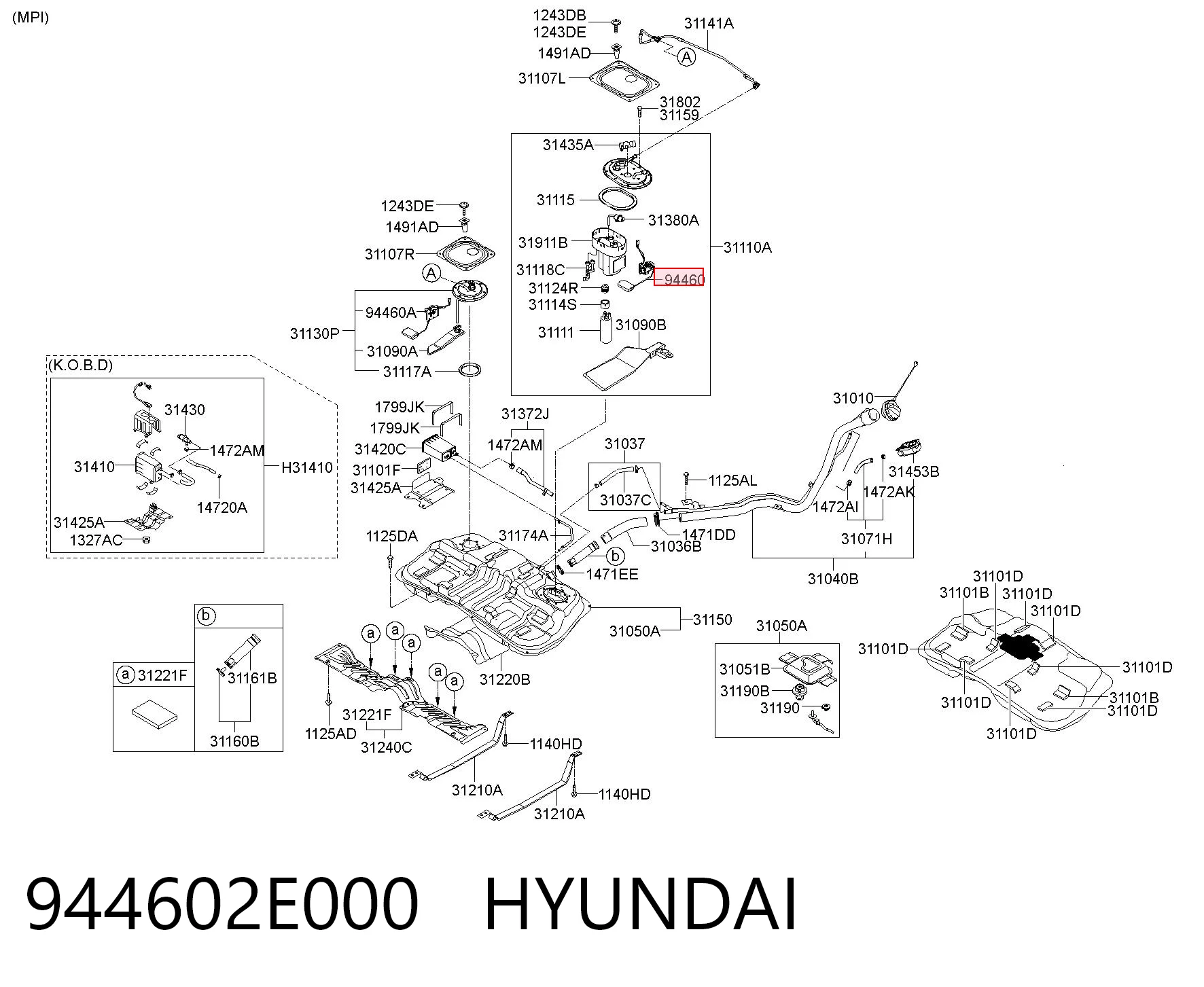 944602E000 Hyundai/Kia Датчик уровня топлива в баке