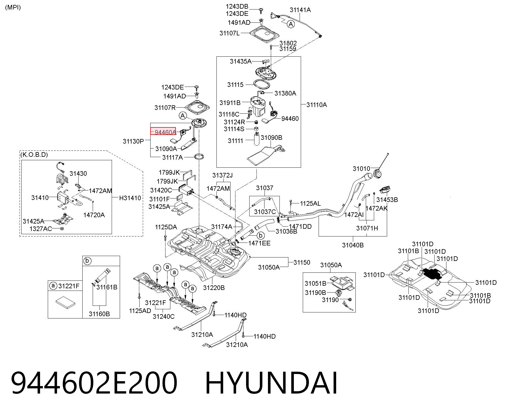 944602E200 Hyundai/Kia Датчик уровня топлива в баке