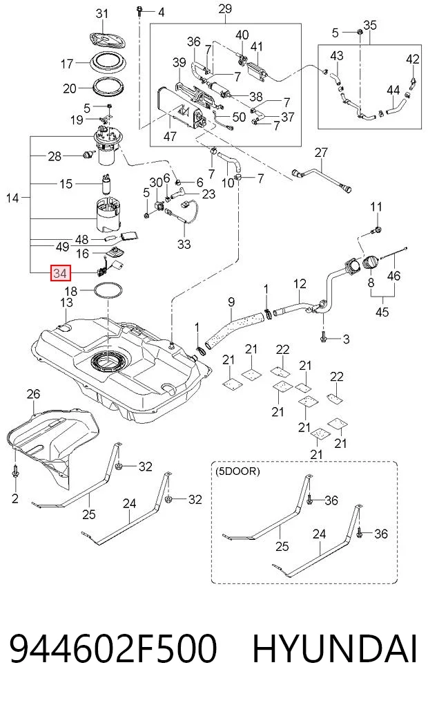 Датчик уровня топлива в баке KIA Spectra LD