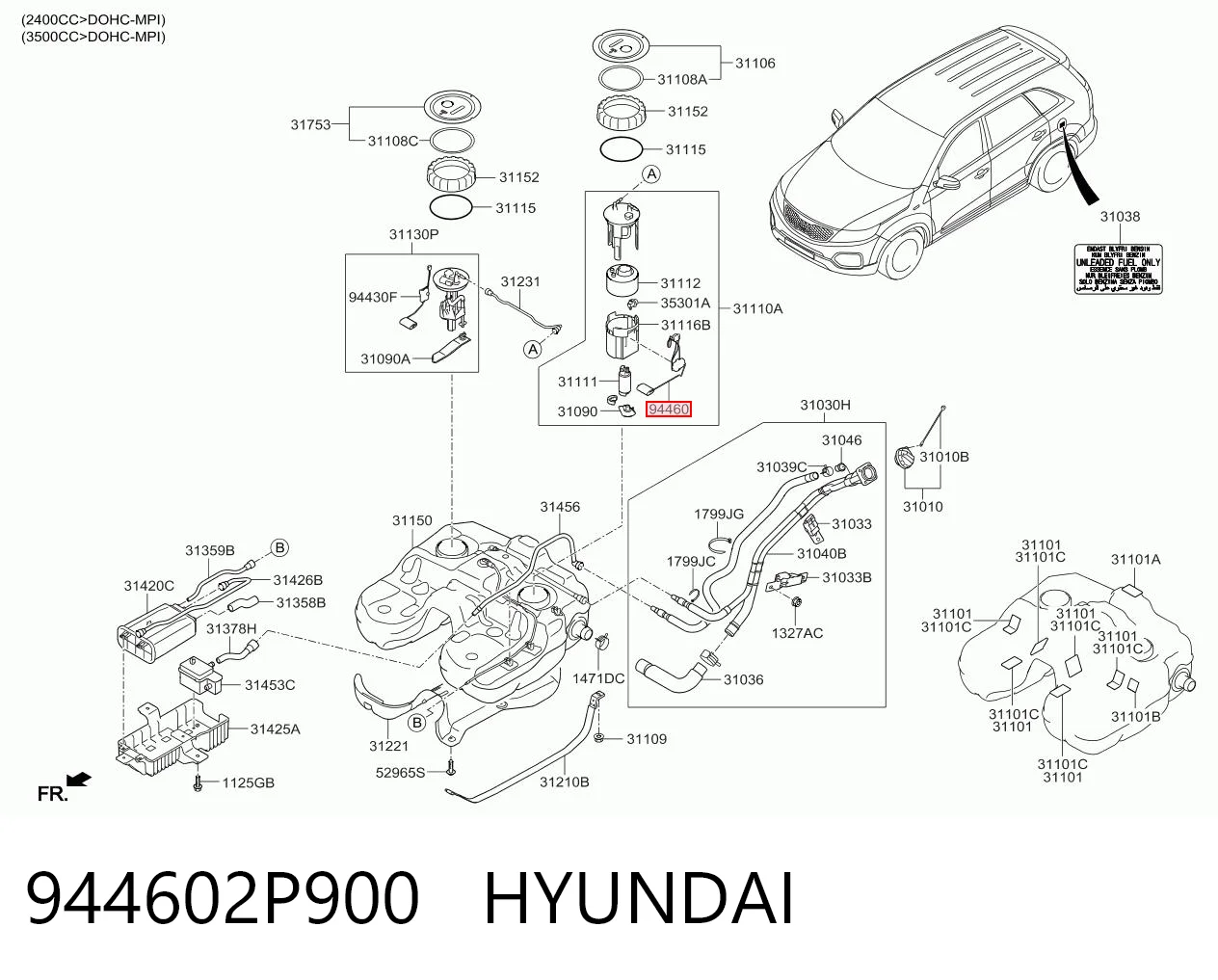944602P900 Hyundai/Kia Датчик уровня топлива в баке