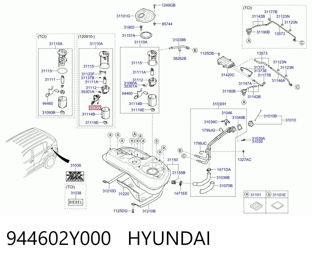 944602Y000 Hyundai/Kia Датчик уровня топлива в баке