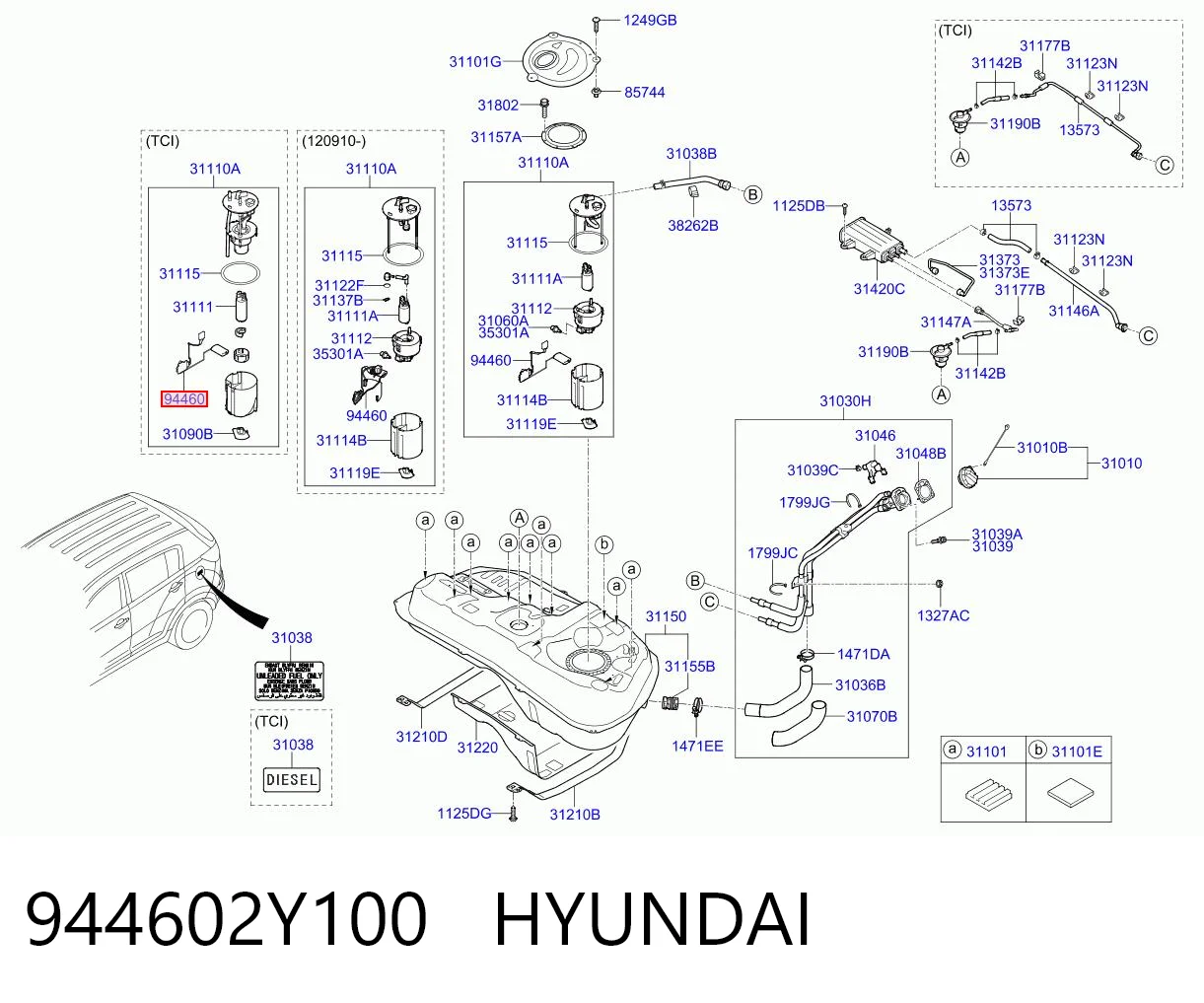 944602Y100 Hyundai/Kia Датчик уровня топлива в баке