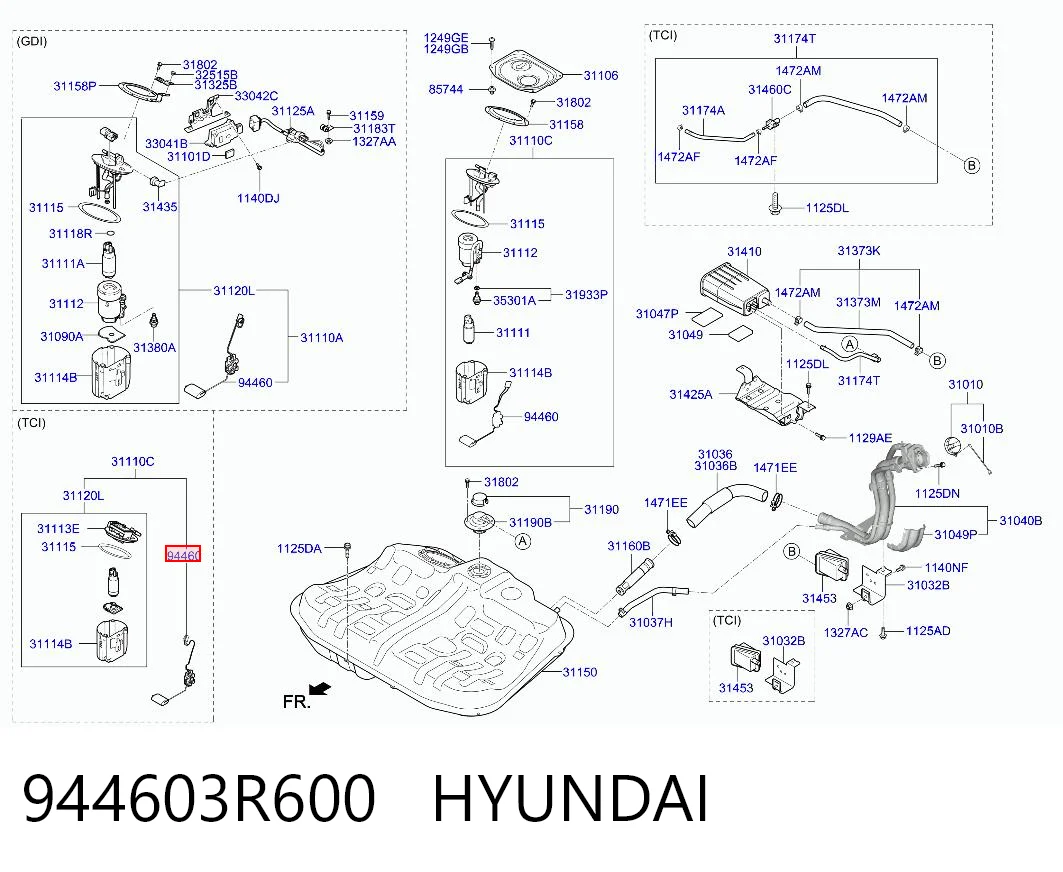 944603R600 Hyundai/Kia Датчик уровня топлива в баке
