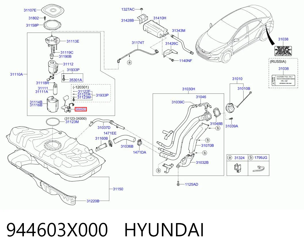 944603X000 Hyundai/Kia Датчик уровня топлива в баке