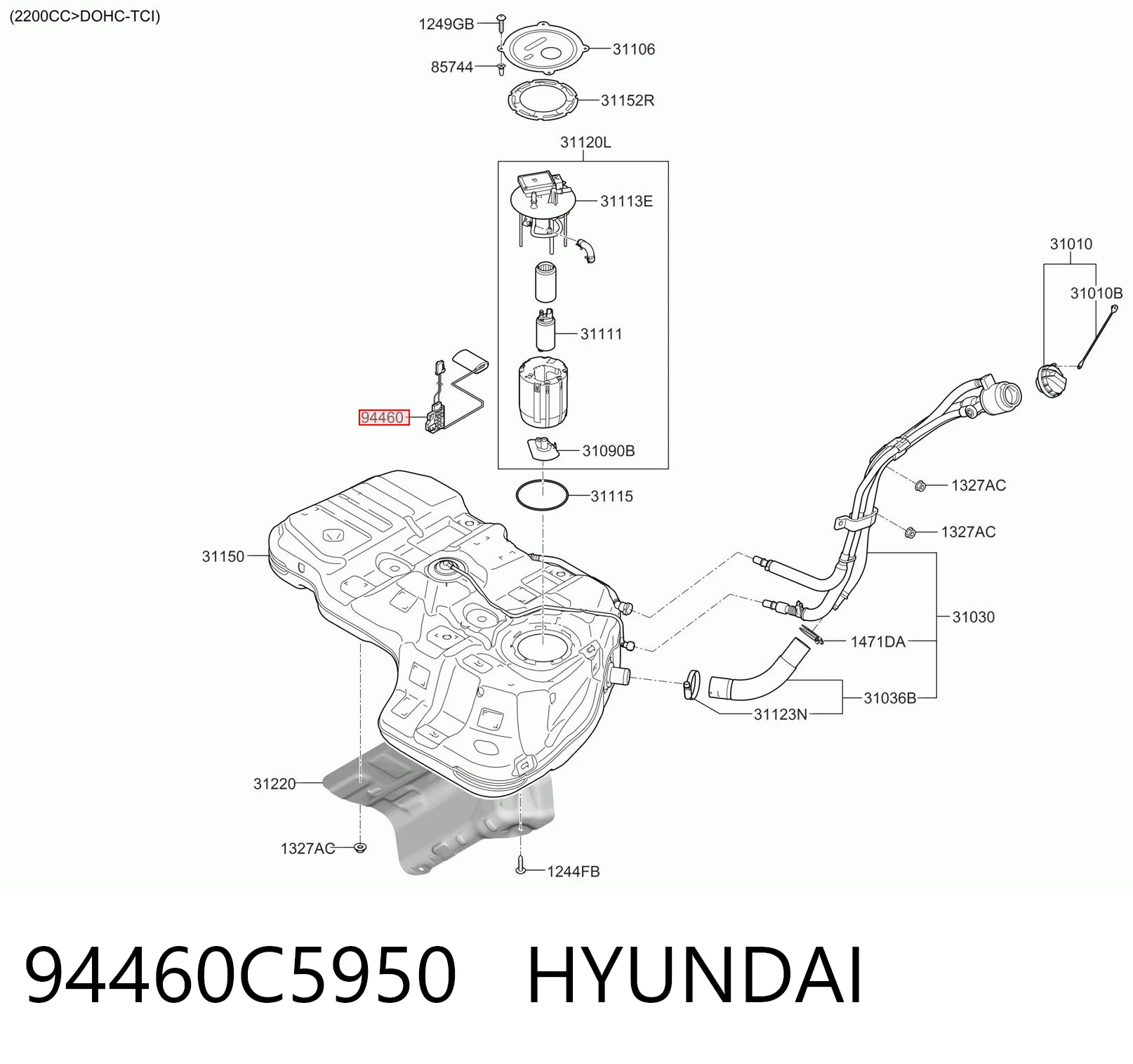 94460C5950 Hyundai/Kia Датчик уровня топлива в баке