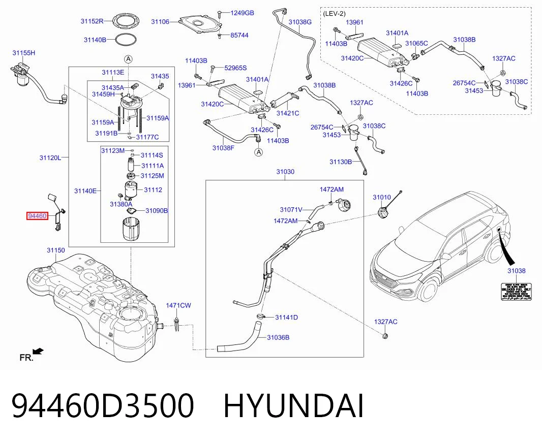 94460D3500 Hyundai/Kia Датчик уровня топлива в баке