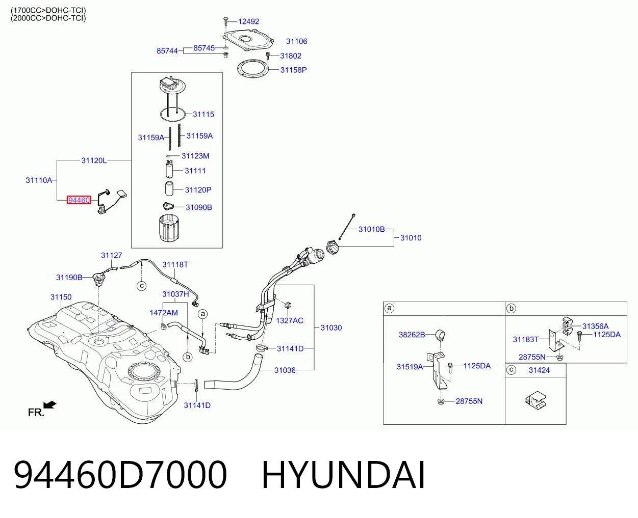 94460D7000 Hyundai/Kia Датчик уровня топлива в баке