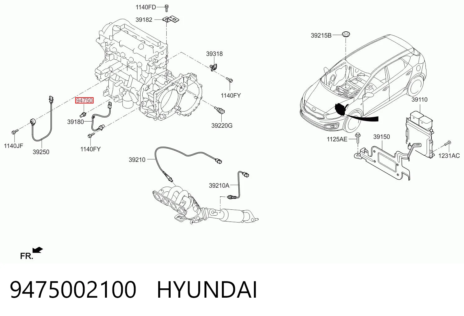 9475002100 Hyundai/Kia Датчик указателя давления масла