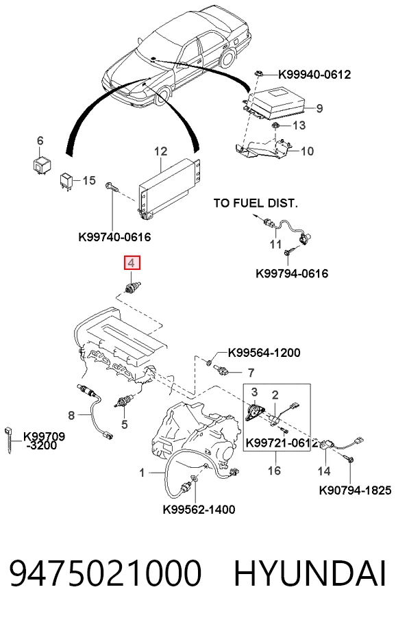 9475021000 Hyundai/Kia Датчик указателя давления масла