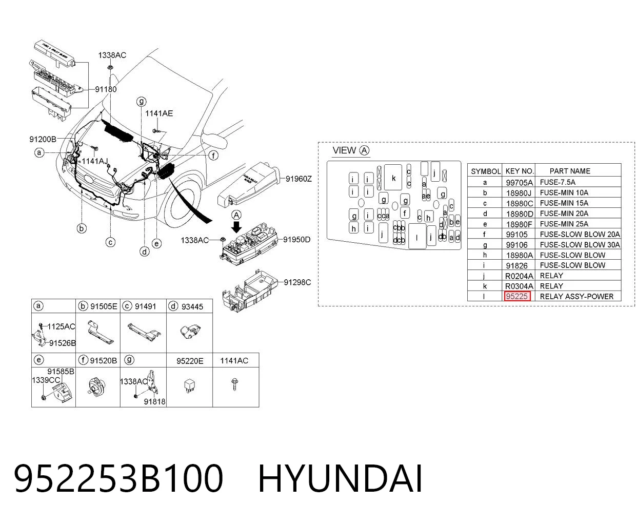 952253B100 Hyundai/Kia Реле электрическое многофункциональное