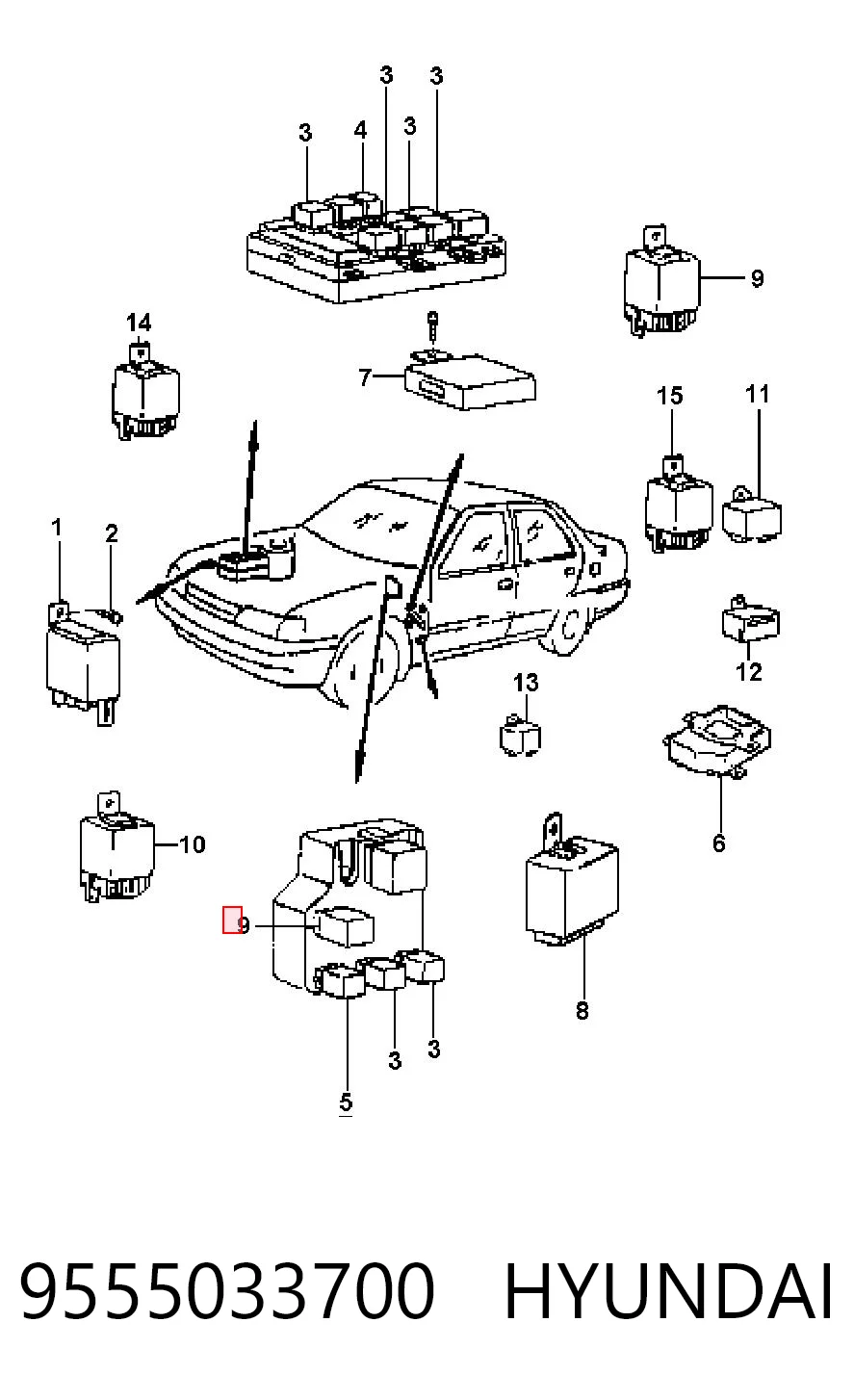 9555033700 Hyundai/Kia Реле указателей поворотов