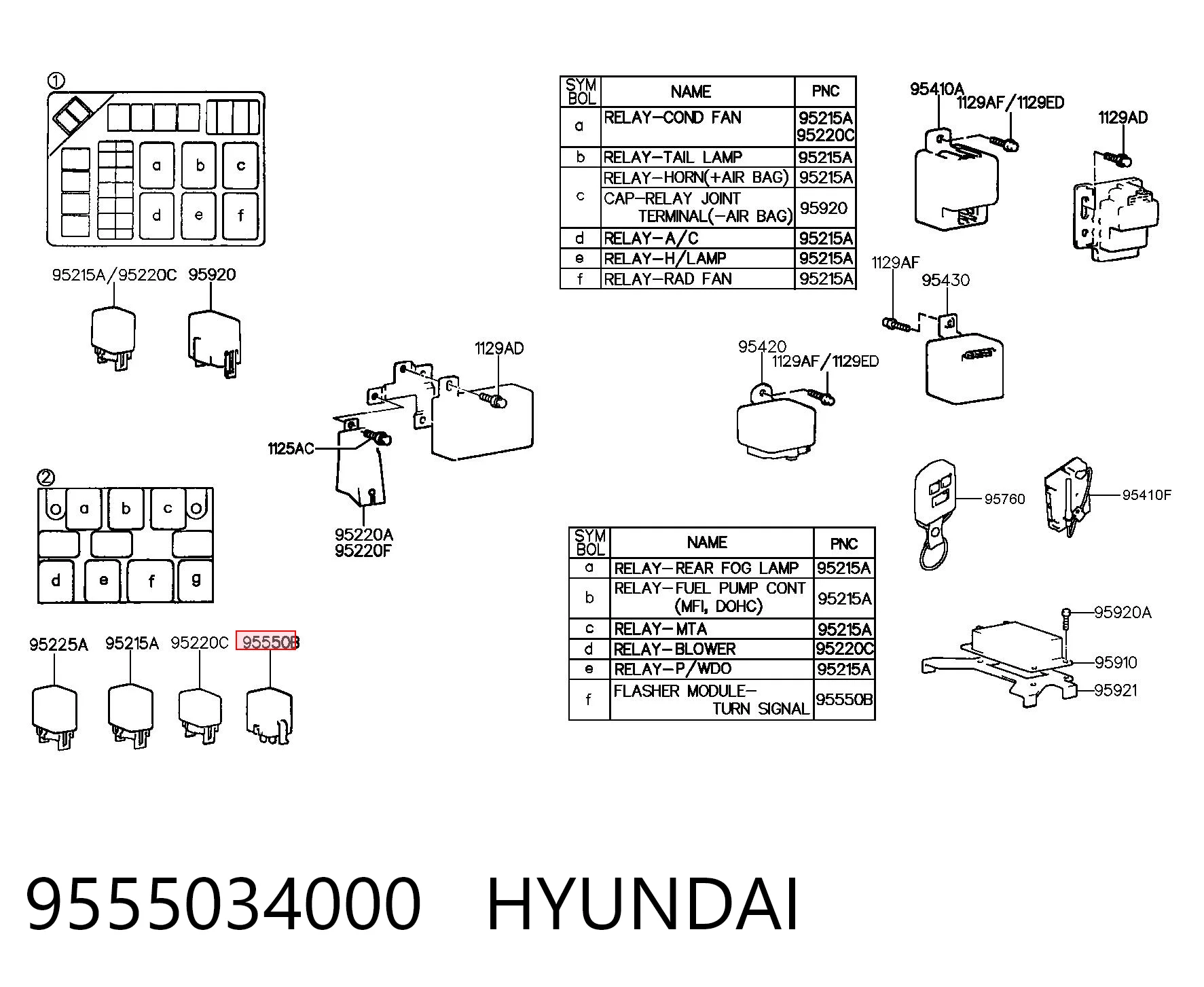 9555034000 Hyundai/Kia Реле указателей поворотов