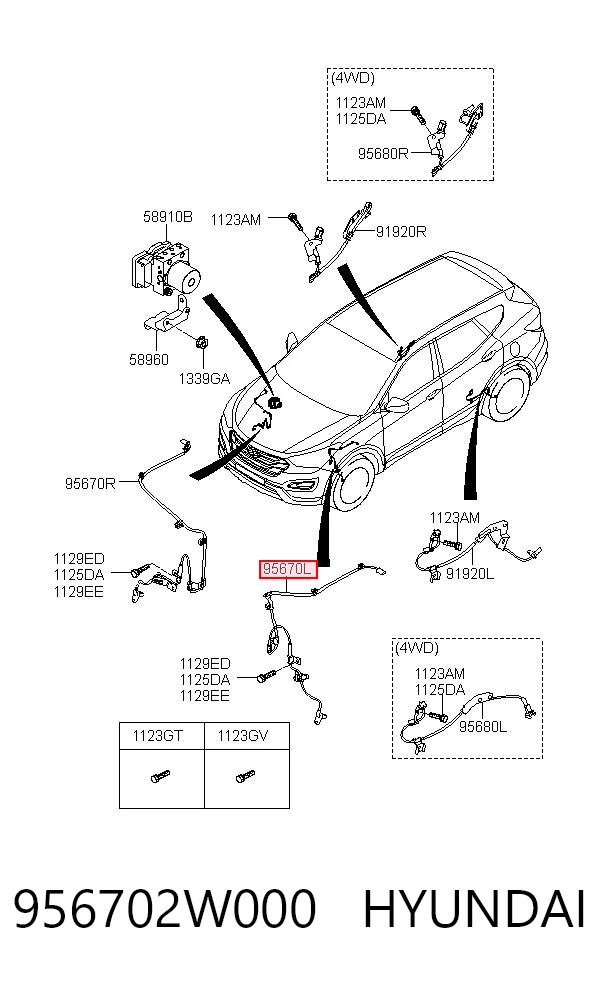956702W000 Hyundai/Kia Сенсор АБС