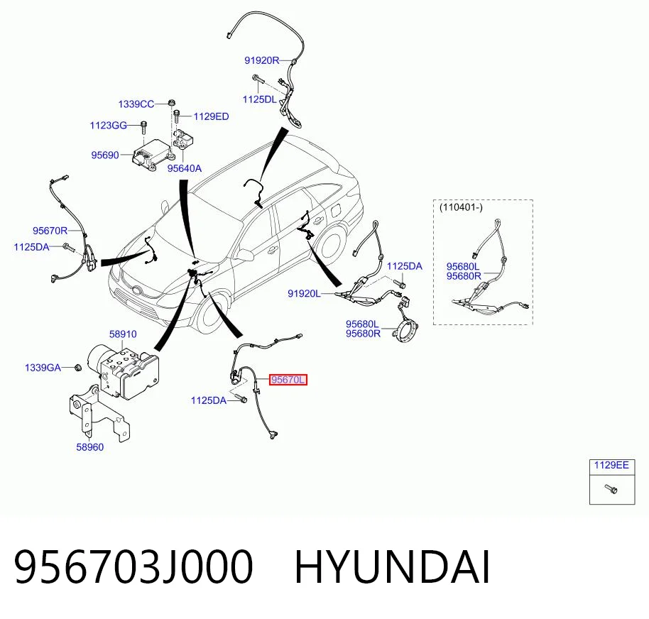 956703J000 Hyundai/Kia Сенсор АБС
