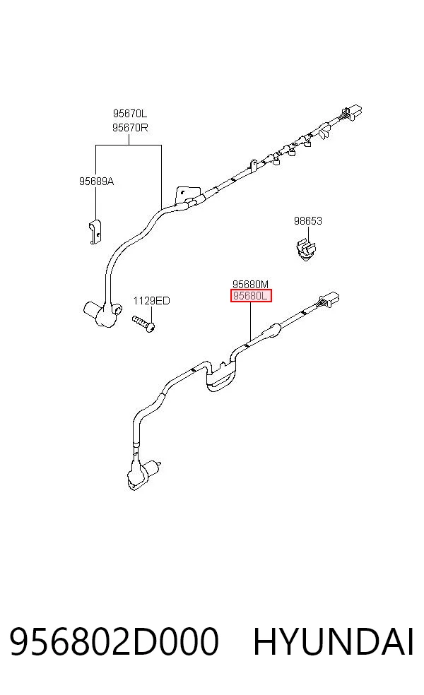 956802D000 Hyundai/Kia Задний левый датчик АБС