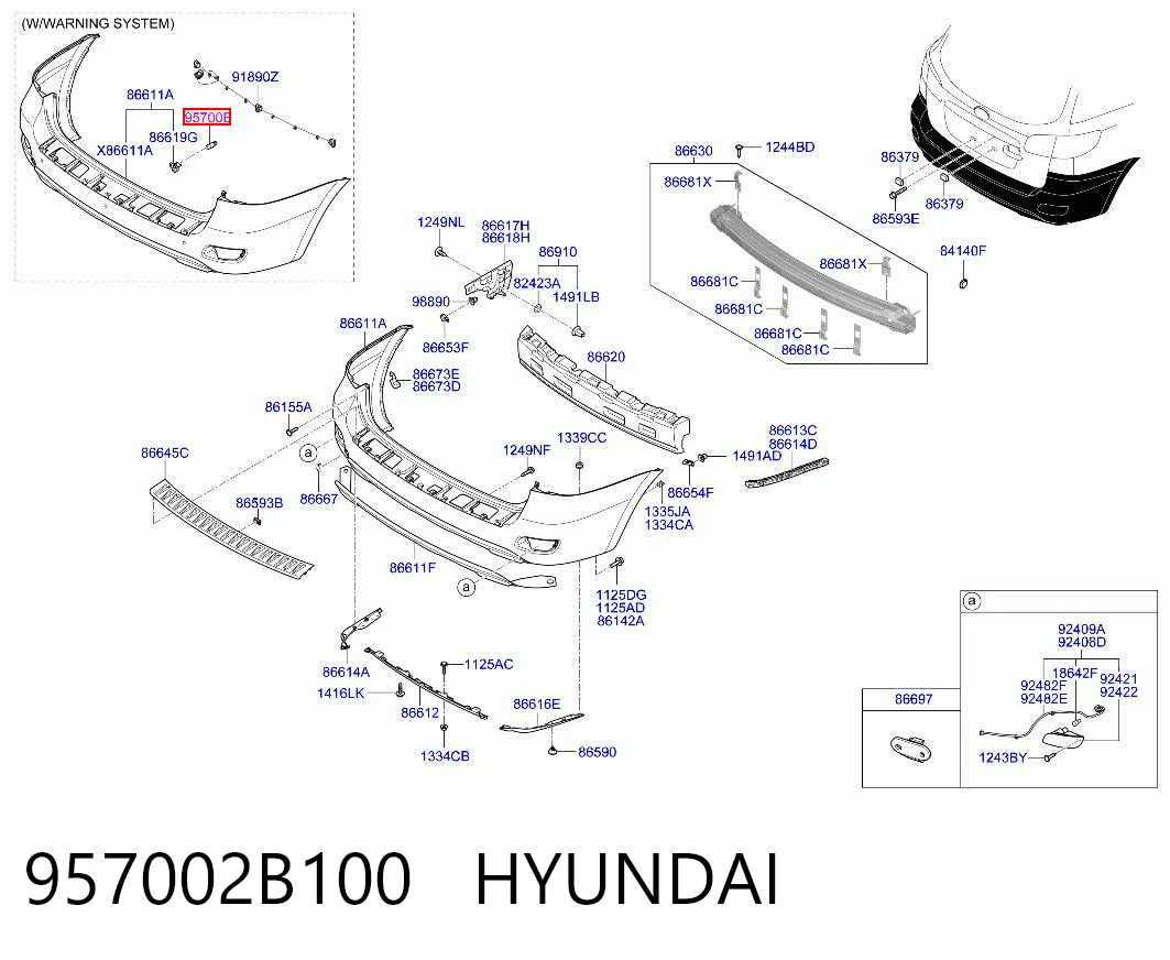 957002B100 Hyundai/Kia Задние парктроники