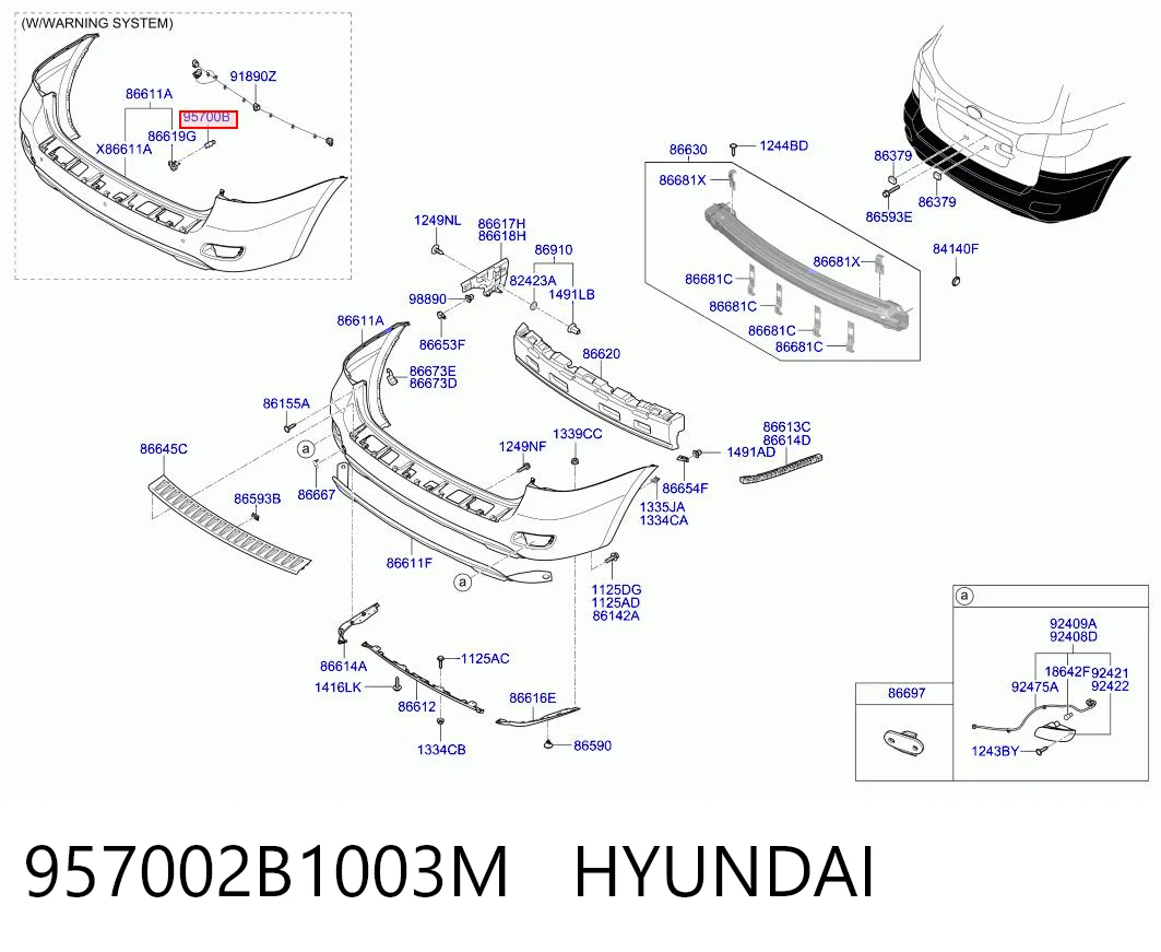 957002B1003M Hyundai/Kia Задние парктроники