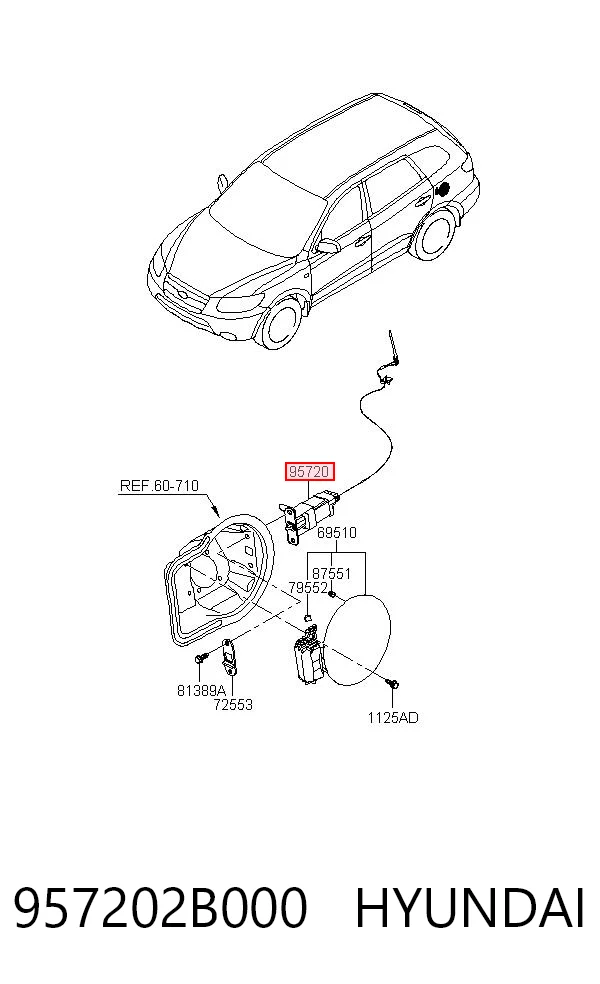 957202B000 Hyundai/Kia Мотор-привод открытия лючка бака