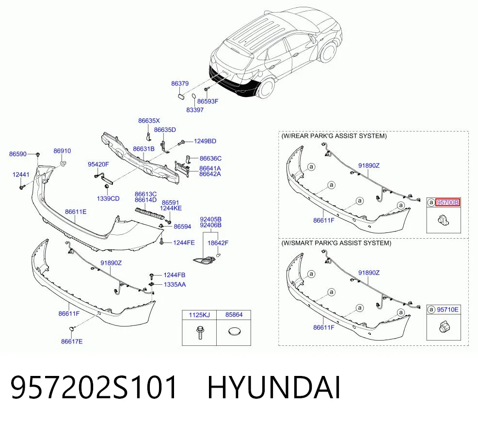 957202S101 Hyundai/Kia Задние парктроники