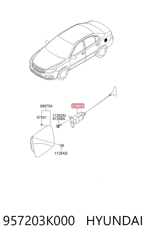 957203K000 Hyundai/Kia Мотор-привод открытия лючка бака