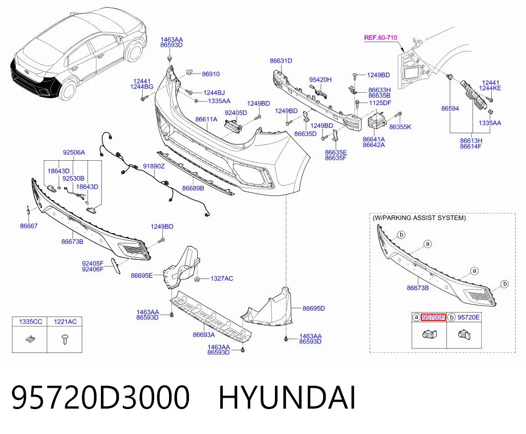 95720D3000 Hyundai/Kia Передние парктроники