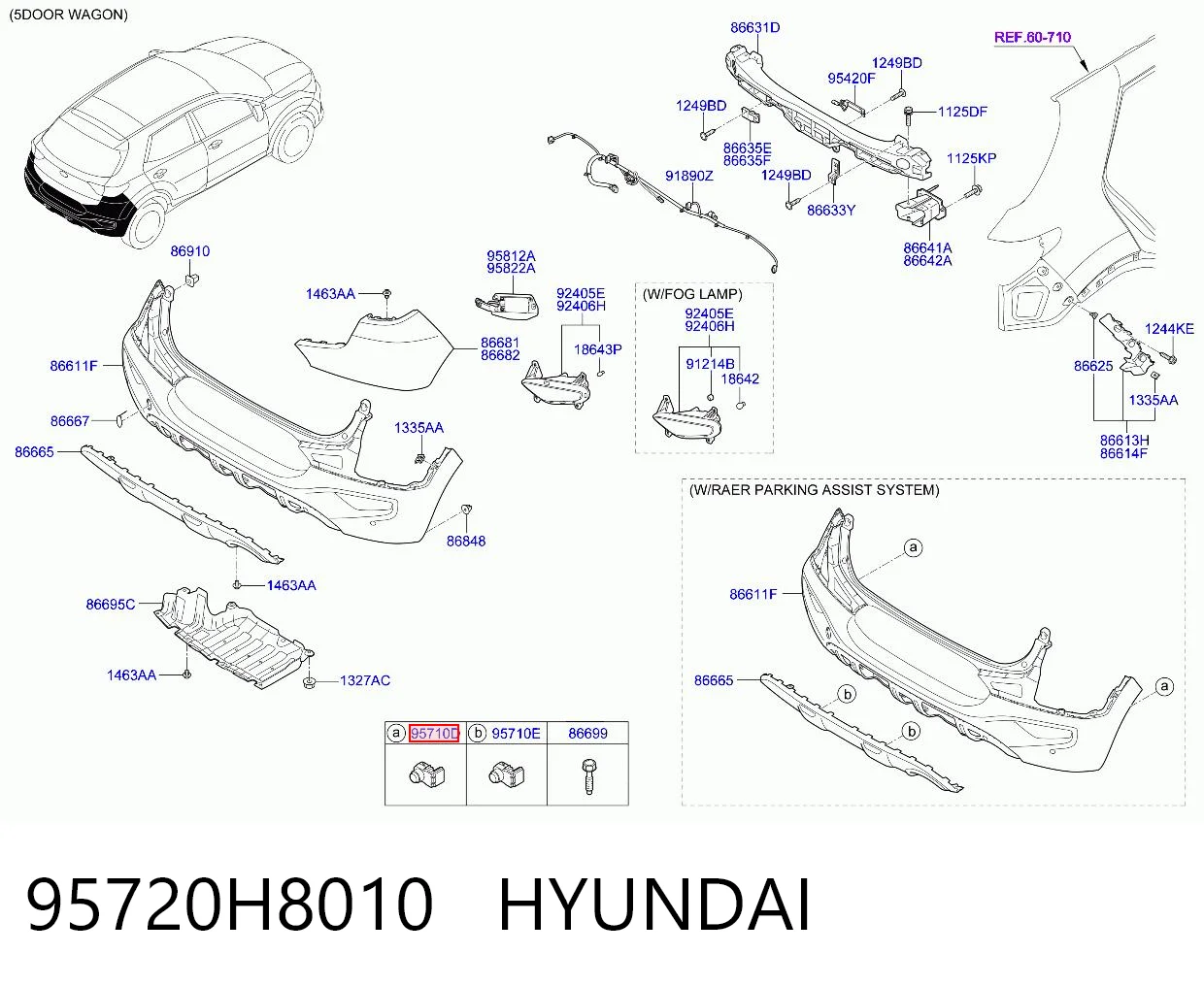 95720H8010 Hyundai/Kia Датчик сигнализации парковки (парктроник) задний боковой
