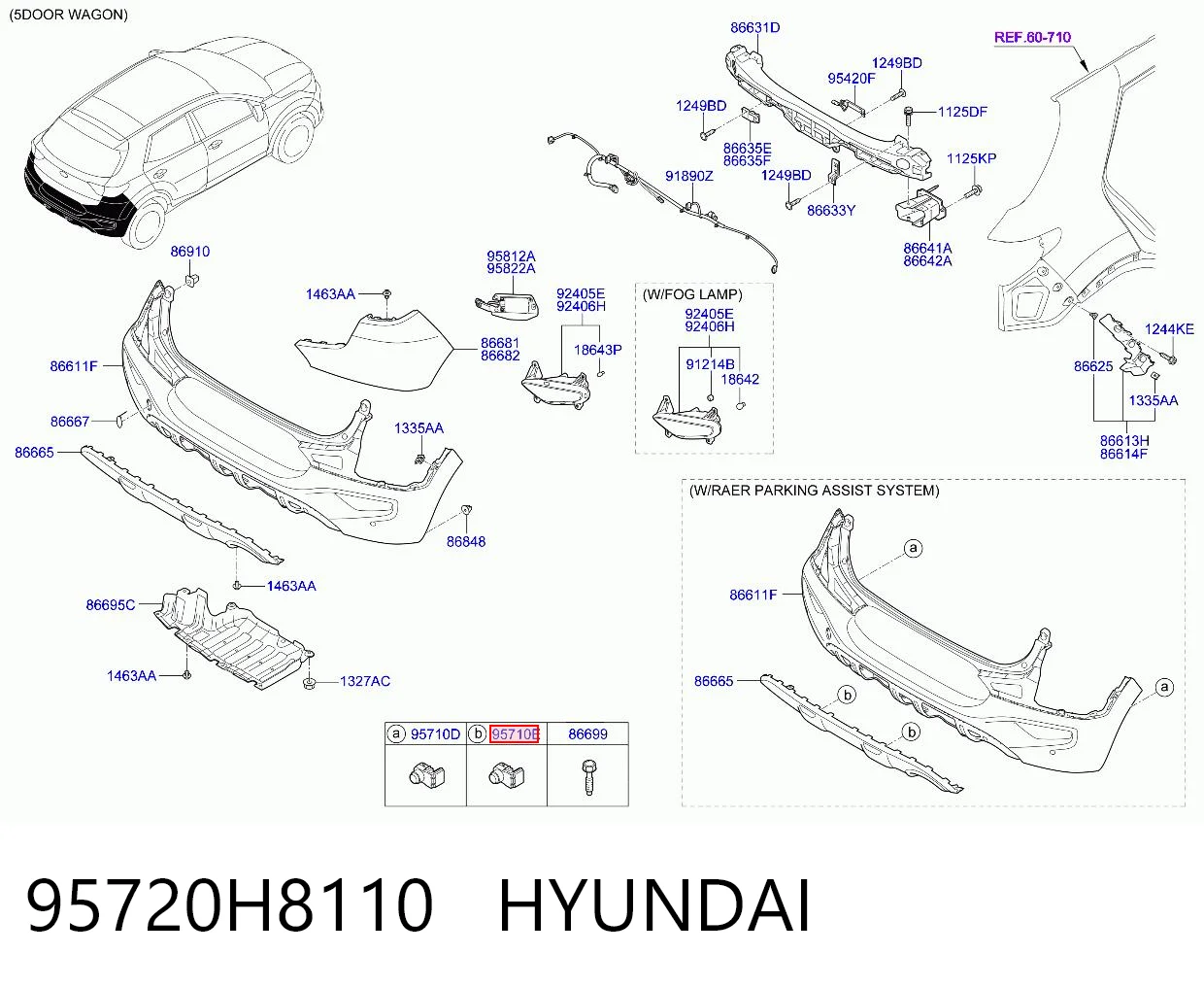 95720H8110 Hyundai/Kia Датчик сигнализации парковки (парктроник) задний боковой