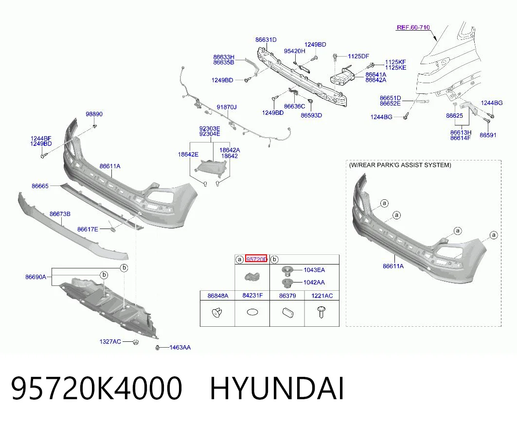 95720K4000 Hyundai/Kia Задние парктроники