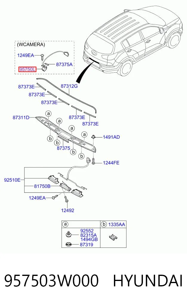 957503W000 Hyundai/Kia Камера системы обеспечения видимости