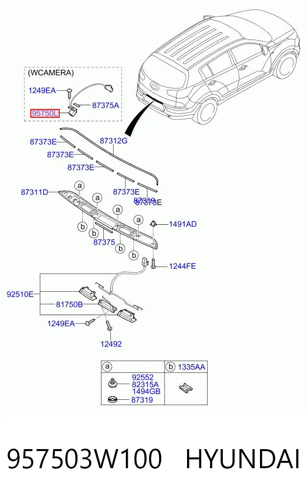 957503W100 Hyundai/Kia Камера системы обеспечения видимости
