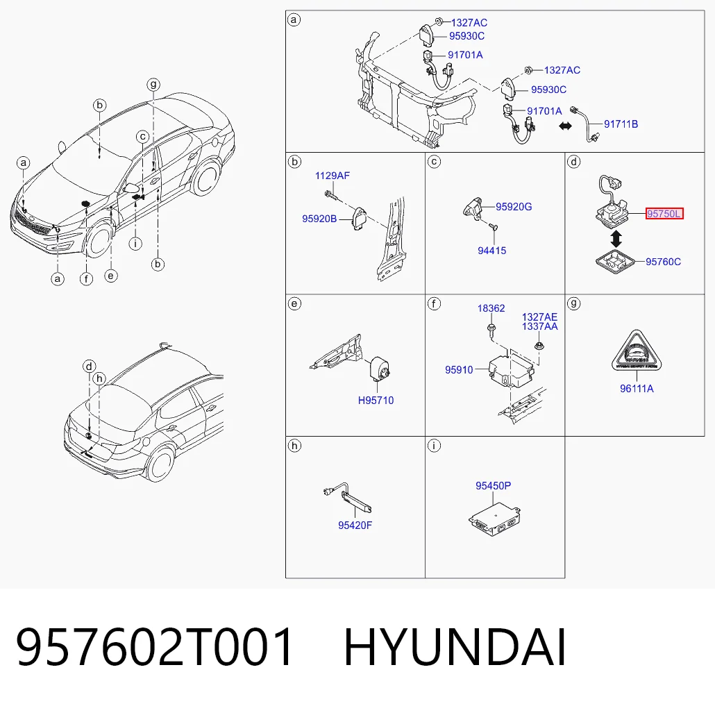 957602T001 Hyundai/Kia Камера системы обеспечения видимости