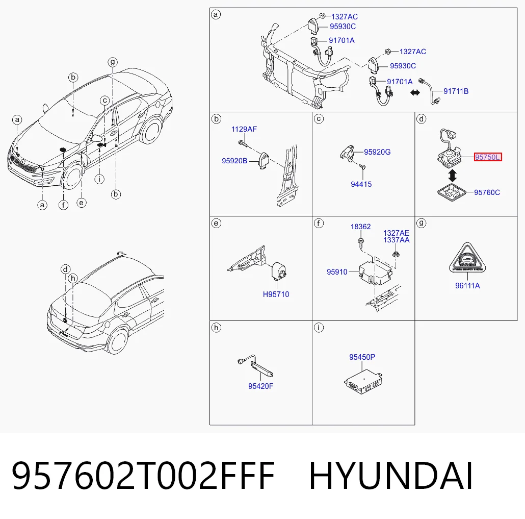 Камера заднего вида 957602T001 Various