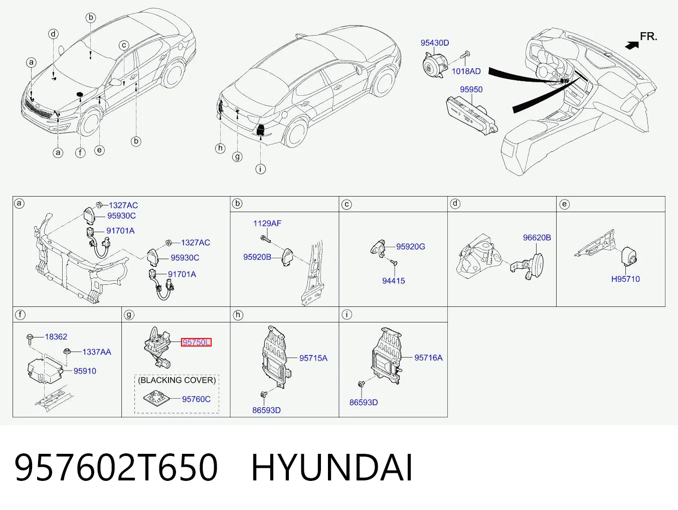 957602T650 Hyundai/Kia Камера системы обеспечения видимости