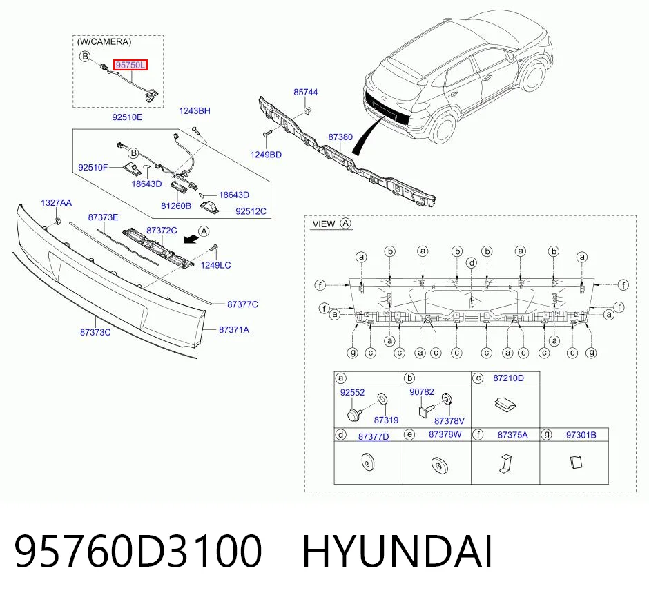 95760D3100 Hyundai/Kia Камера системы обеспечения видимости