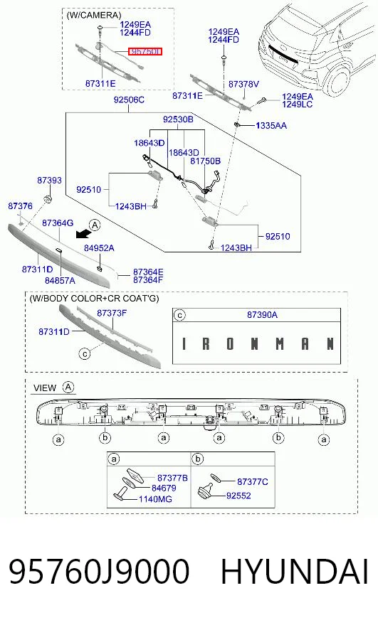 95760J9000 Hyundai/Kia Камера системы обеспечения видимости