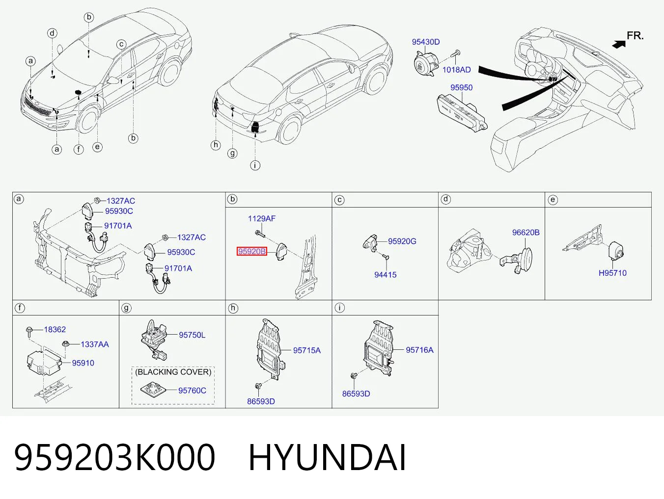 959203K000 Hyundai/Kia Датчик Эйрбэг передний