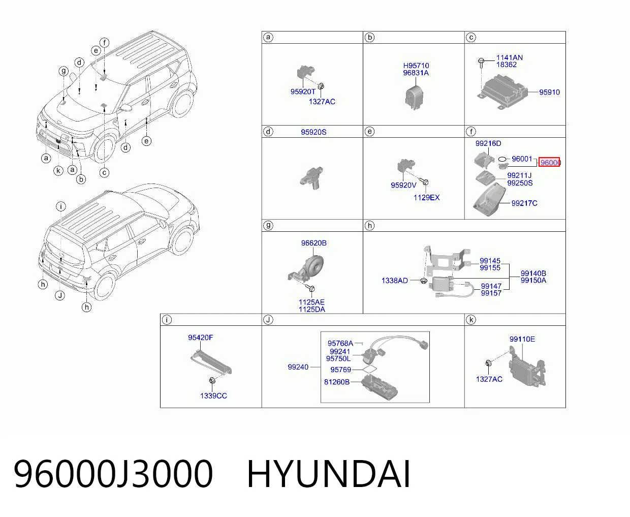 96000J3000 Hyundai/Kia Датчик дождя