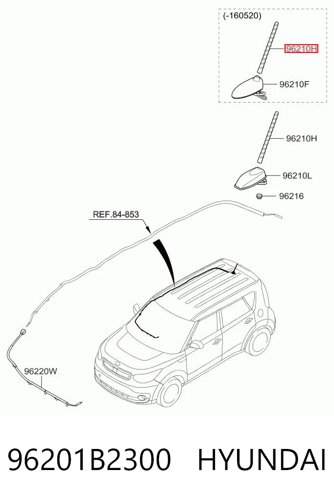 96201B2300 Hyundai/Kia Шток антенны