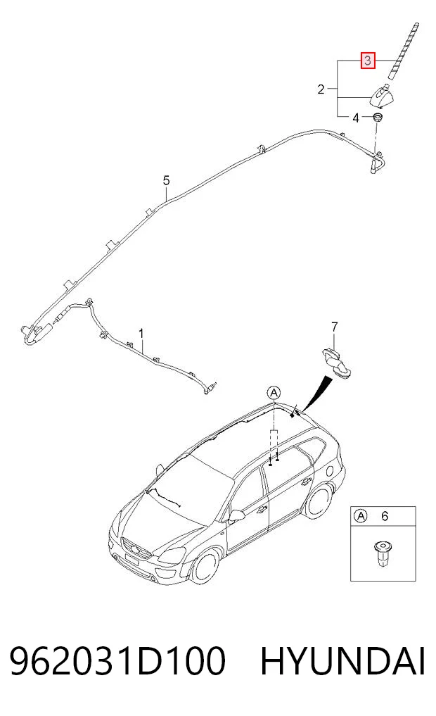 962031D100 Hyundai/Kia Антенна на крышу