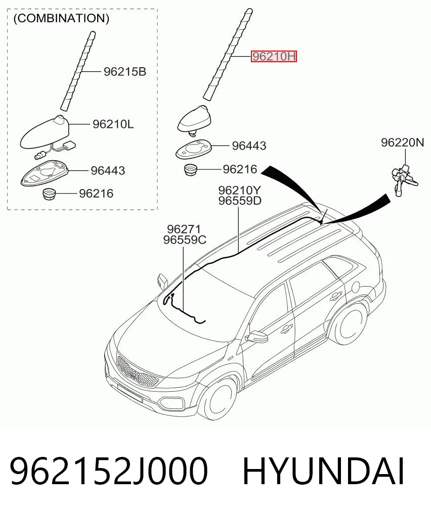 962152J000 Hyundai/Kia Антенна на крышу