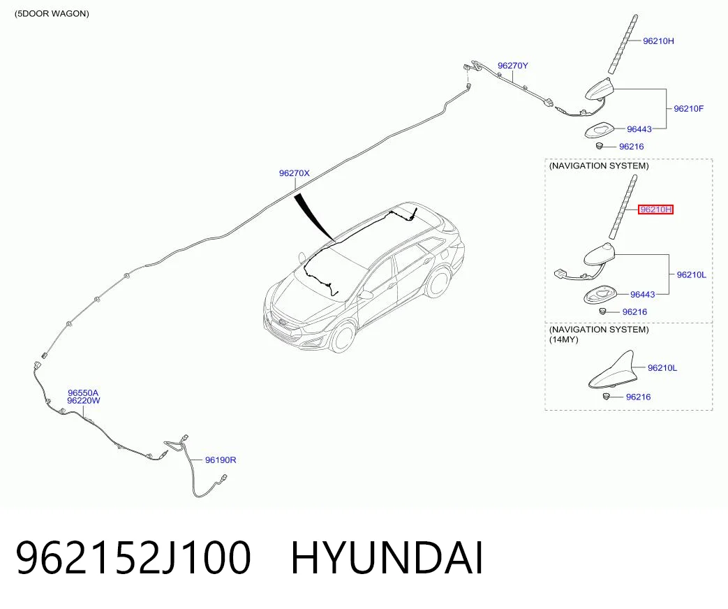962152J100 Hyundai/Kia Шток антенны
