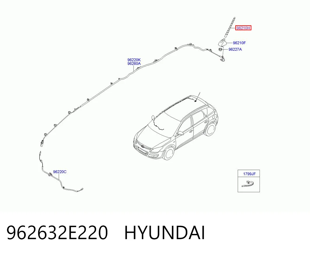 962632E220 Hyundai/Kia Шток антенны